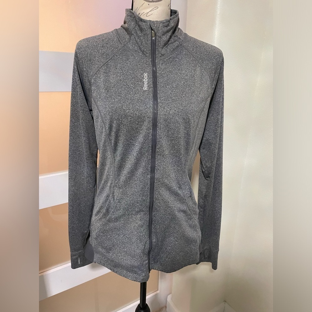 Reebok Gray Women's zip up Dri Fit Jacket SZ Medium
